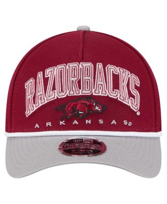 Men's&nbsp;Cardinal/Gray Arkansas Razorbacks Arch Two-Tone Rope 9FORTY A-Frame M-Crown Adjustable Hat