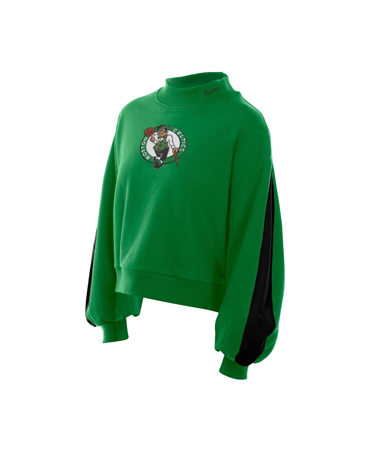 New Era Women's Kelly Green Boston Celtics Sport Night Balloon Sleeves Sweatshirt In Multi