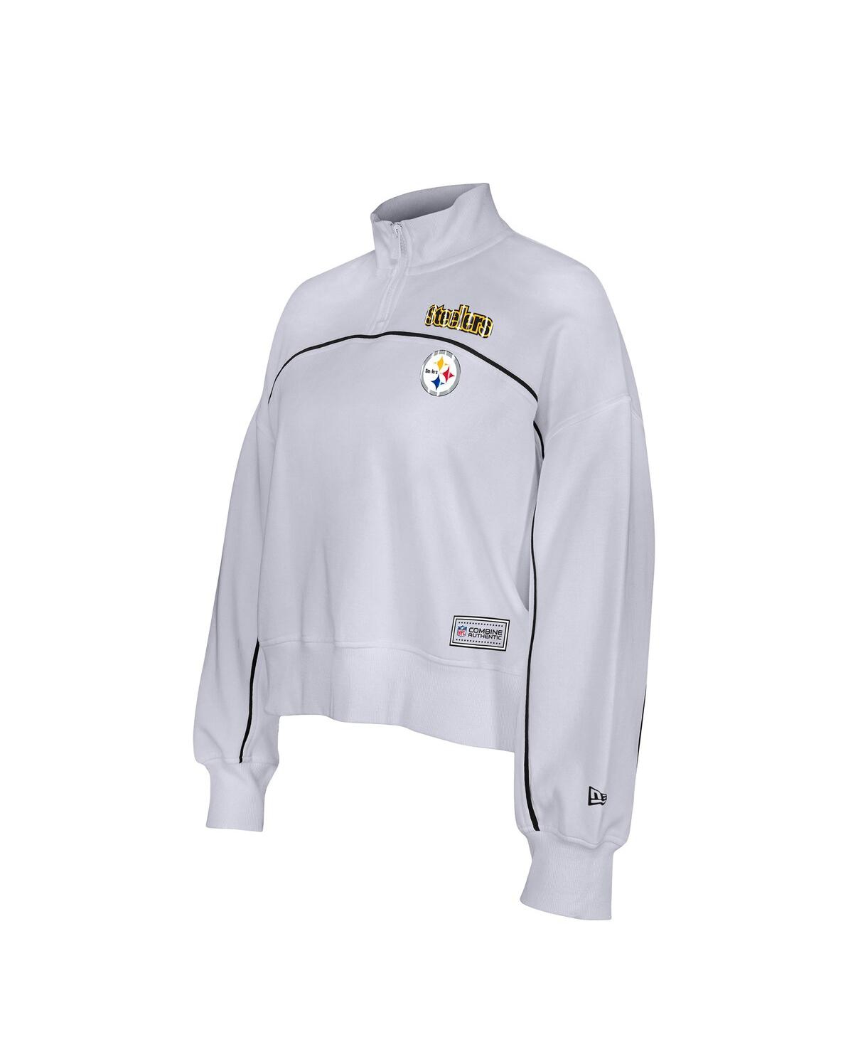 New Era Women's White Pittsburgh Steelers Functional Fandom Quarter-zip Sweatshirt In White