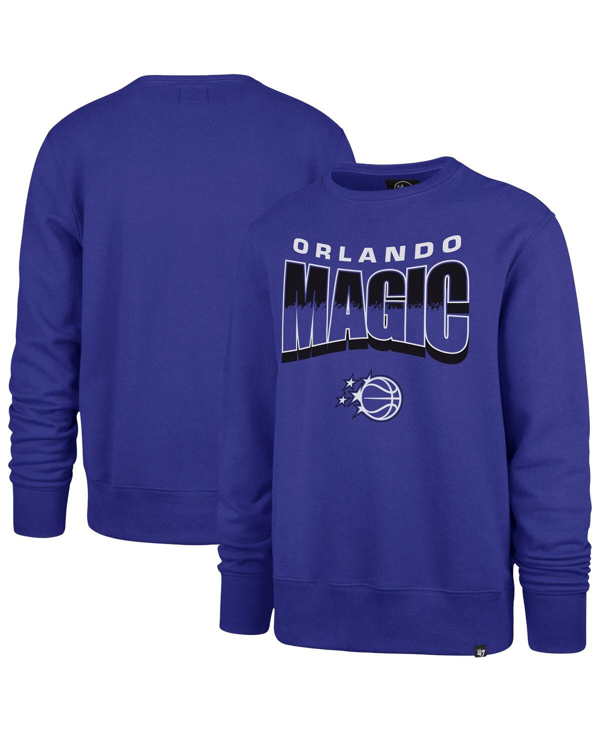 47 Brand Men's And Women's Blue Orlando Magic Brush By Headline Crewneck Sweatshirt In Blue