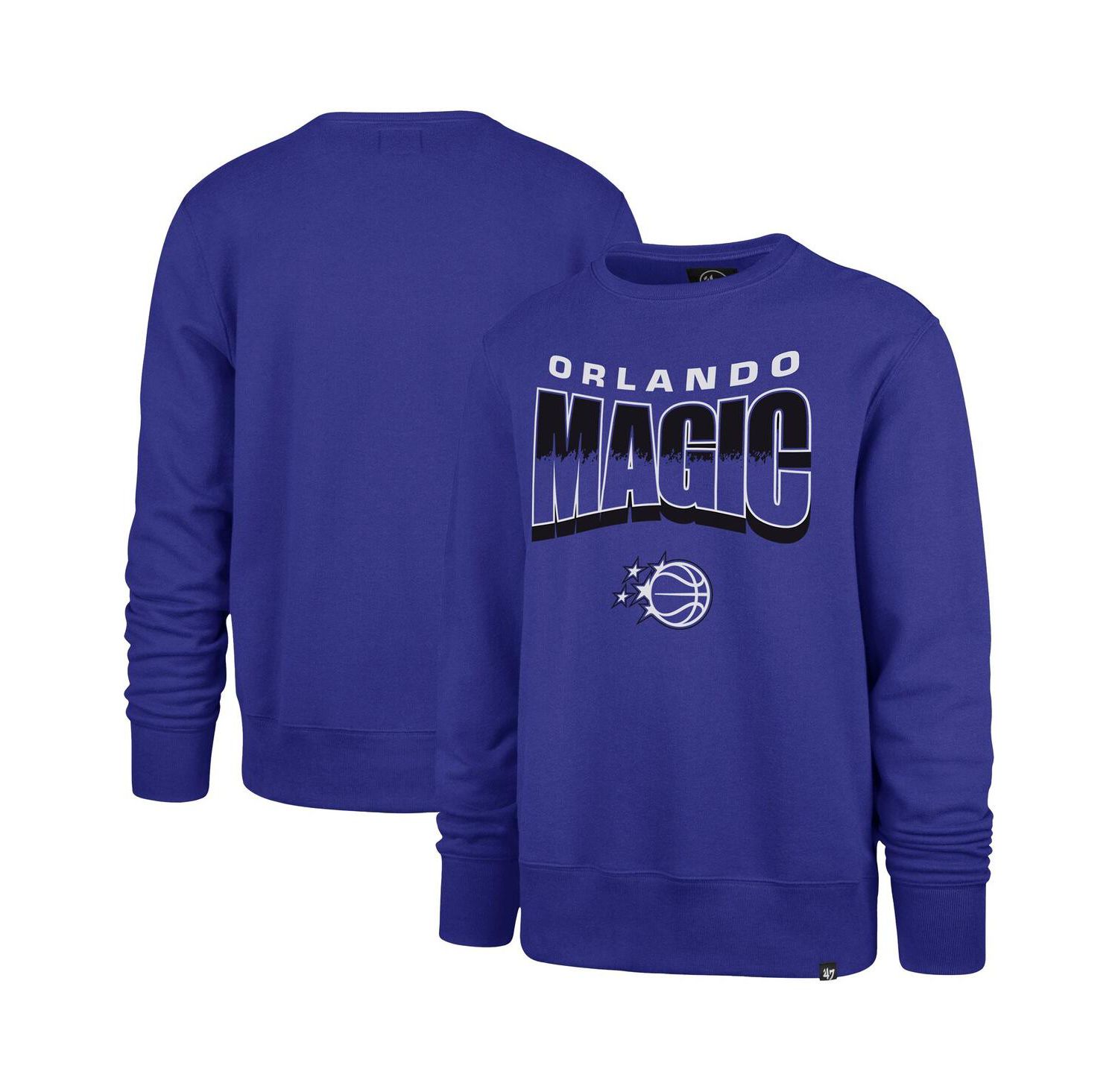 Men's and Women's Blue Orlando Magic Brush By Headline Crewneck Sweatshirt