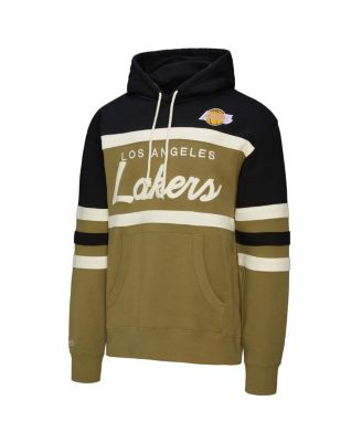 Men's Olive/Black Los Angeles Lakers Double Clutch Head Coach Hoodie