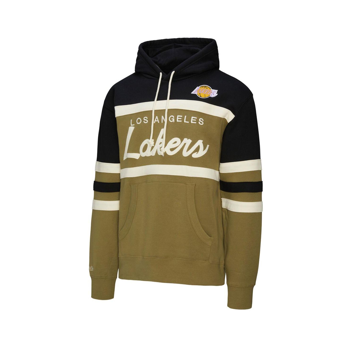 Men's Olive/Black Los Angeles Lakers Double Clutch Head Coach Hoodie