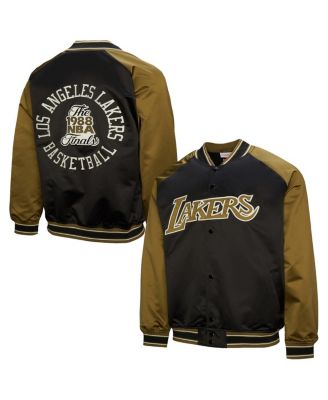 Mitchell & Ness - Men's Olive Los Angeles Lakers Clutch Satin Raglan Full-Snap Jacket