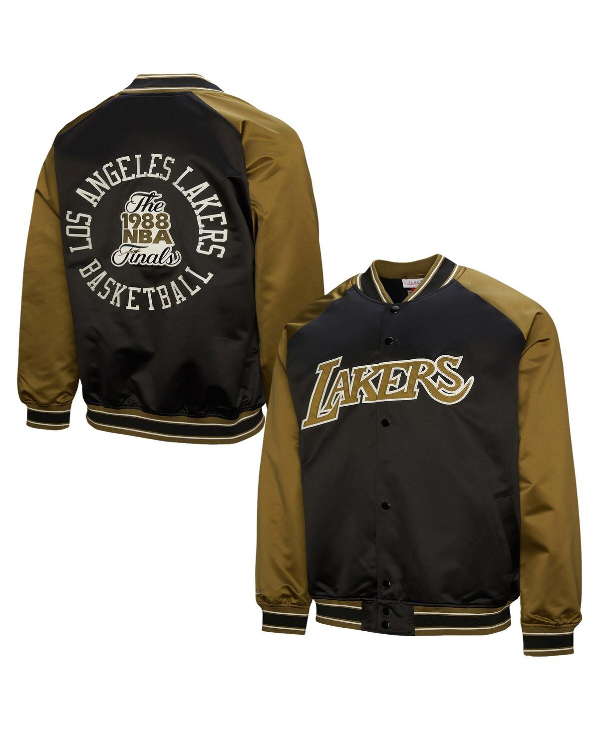 Mitchell & Ness Men's Olive/Black Los Angeles Lakers Clutch Satin Raglan Full-Snap Jacket