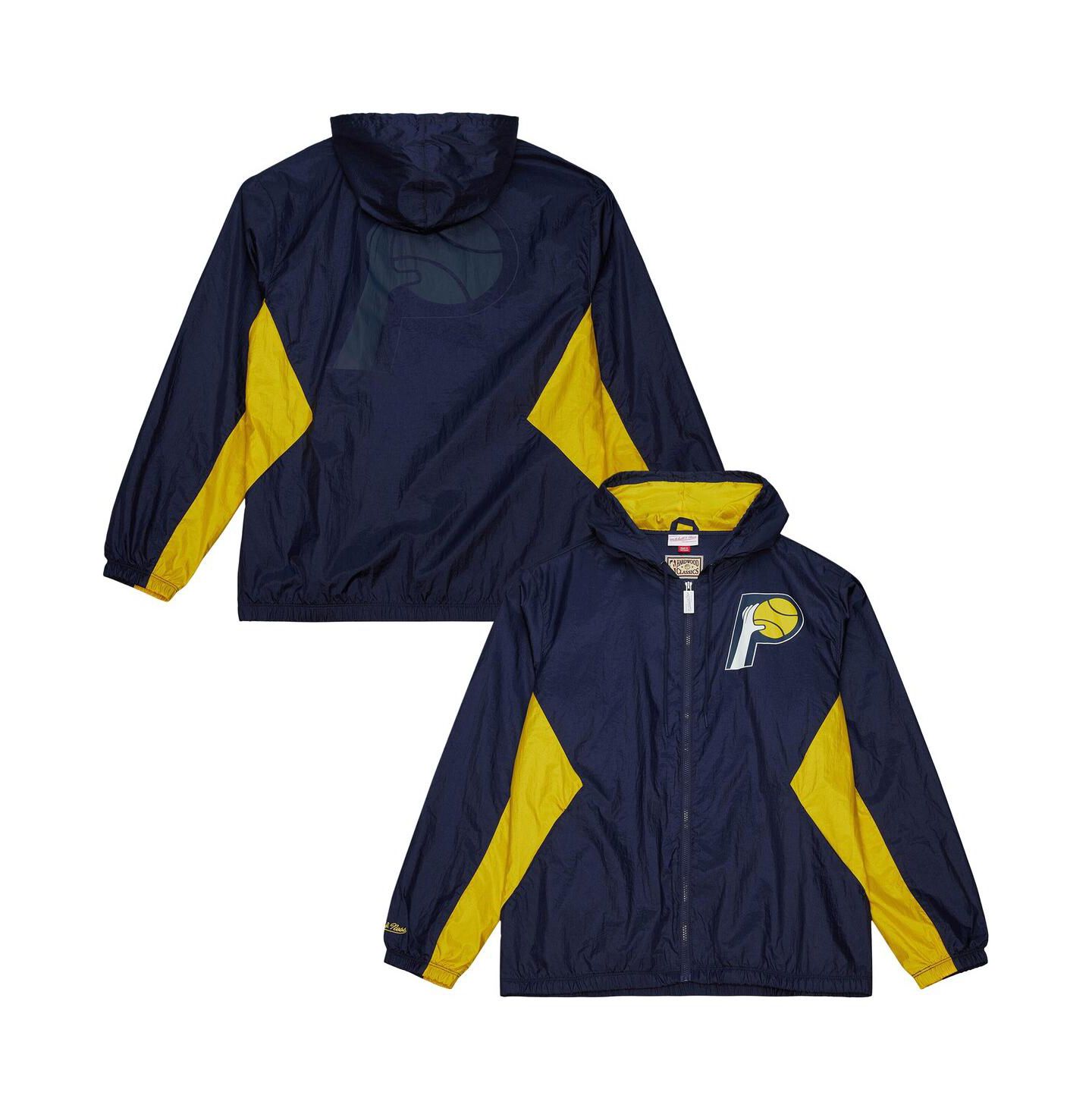 Мужская куртка Mitchell & Ness Navy Indiana Pacers Playmaker Full-Zip Windbreaker — фото 1
