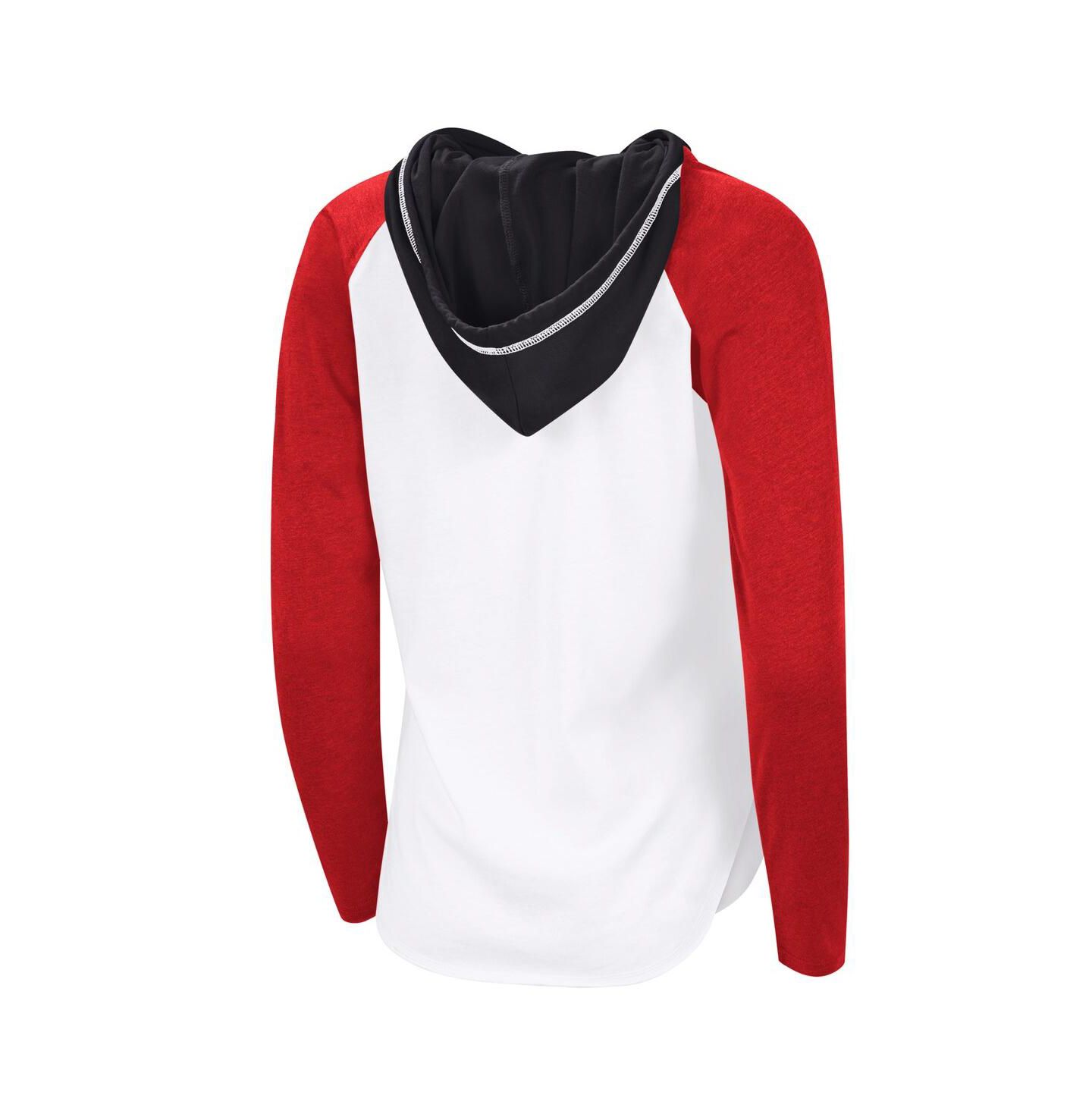 Женское худи G-III 4Her by Carl Banks White Chicago Blackhawks VIP Raglan Long Sleeve T-Shirt — фото 2