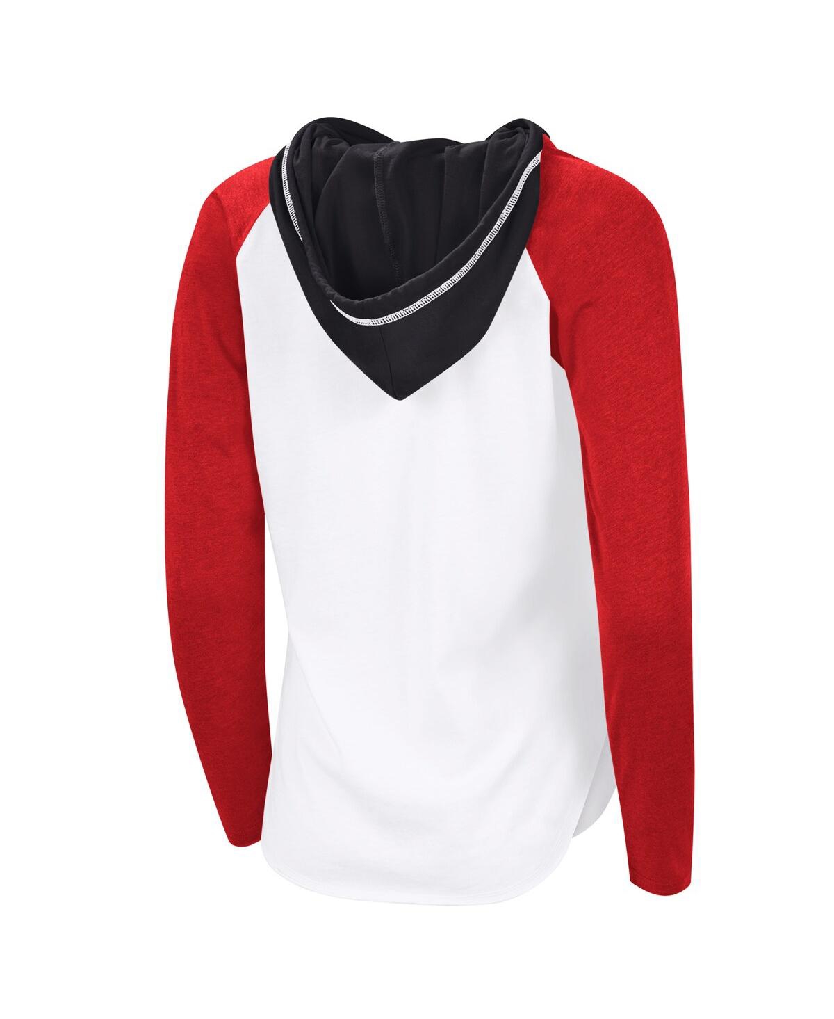 G-iii 4her By Carl Banks Women's White Chicago Blackhawks Vip Raglan Long Sleeve Hoodie T-shirt In White