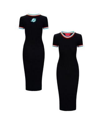 Staud - Women's Black/Aqua Miami Dolphins Colleen Dress