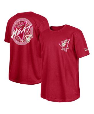 New Era - Men's Dark Red Miami Heat Glow-in-the-Dark T-Shirt