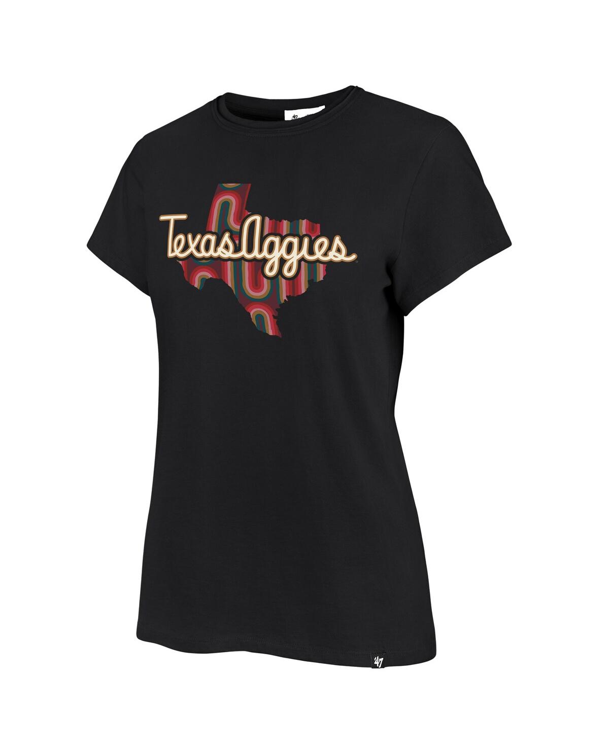 47 Brand Women's Black Texas A&m Aggies Gig Em Girl Retro T-shirt In Black
