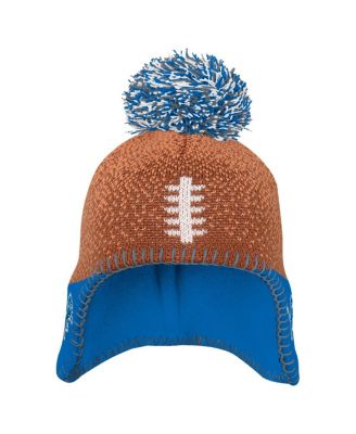 Preschool&nbsp;Brown Detroit Lions Football Head with Pom Knit Hat