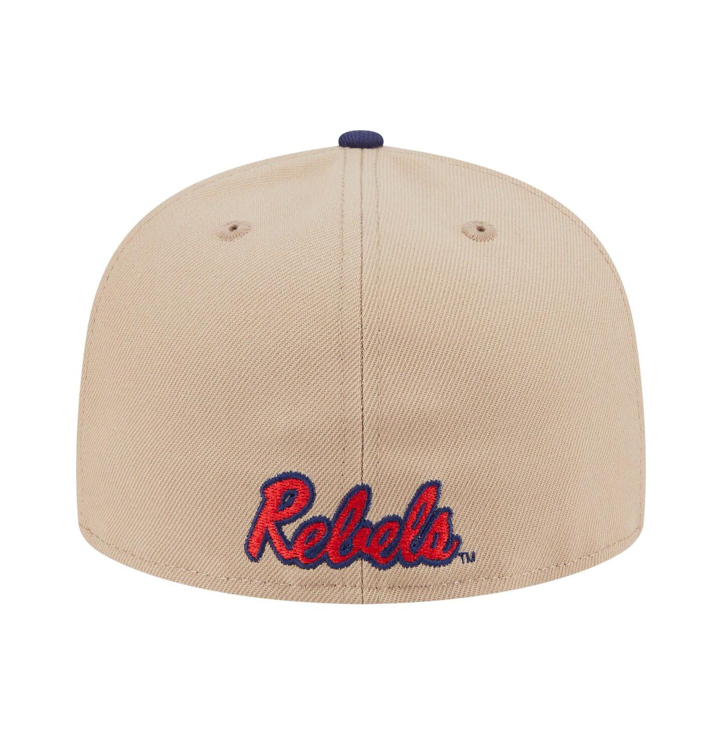 Мужская кепка New Era Khaki Ole Miss Rebels Two-Tone 59FIFTY Fitted Hat — фото 3