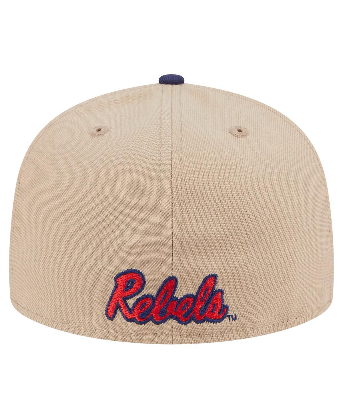 New Era Men'sâ Khaki Ole Miss Rebels Two-tone 59fifty Fitted Hat In Neutral
