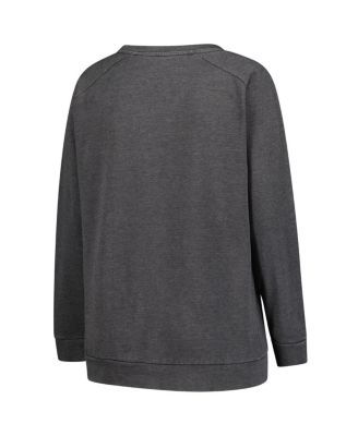 Women's Charcoal Washington Commanders Plus Size Acid Wash Raglan Sweatshirt