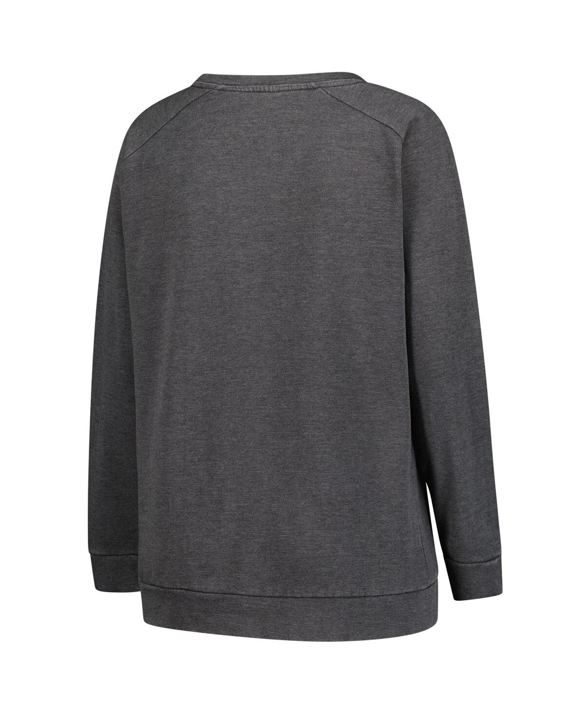 Profile Women's Charcoal Washington Commanders Plus Size Acid Wash Raglan Sweatshirt In Gray