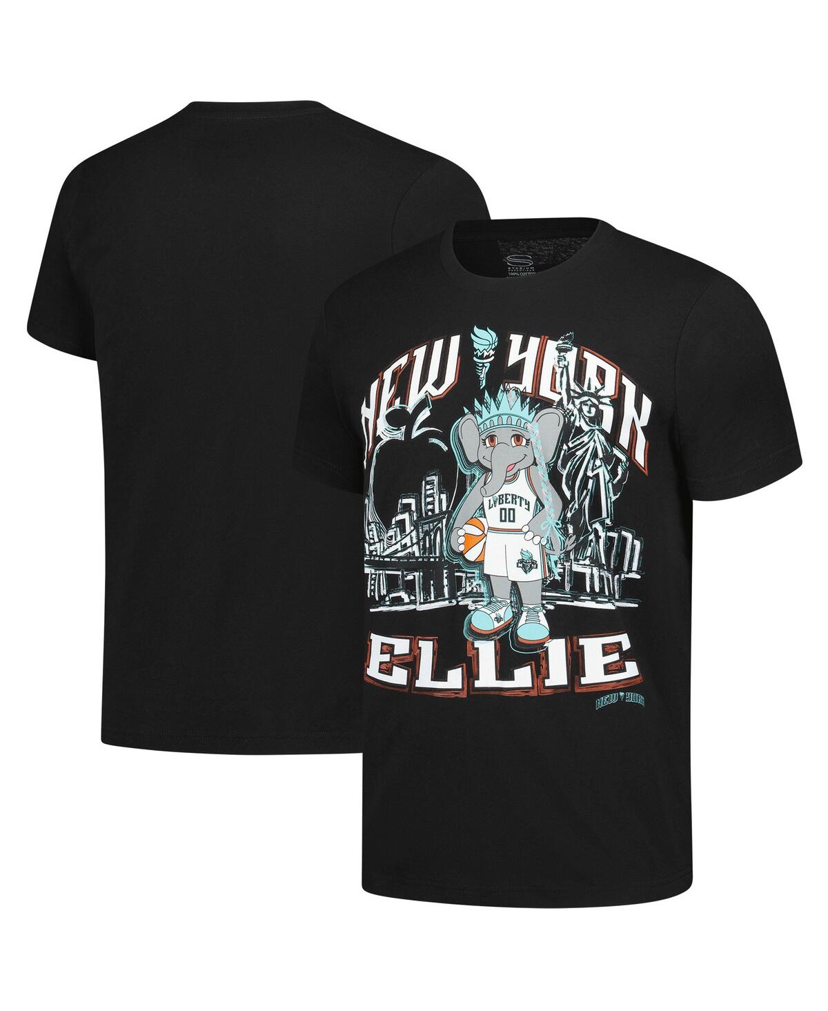 Stadium Essentials Men's And Women's Black New York Liberty Ellie Mascot City Elementized T-shirt In Black