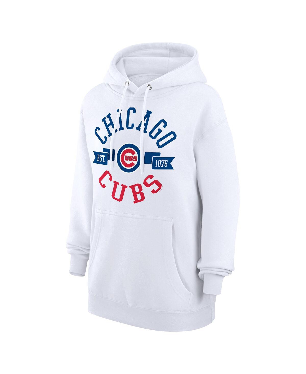 G-iii 4her By Carl Banks Women's White Chicago Cubs City Graphic Pullover Hoodie In White
