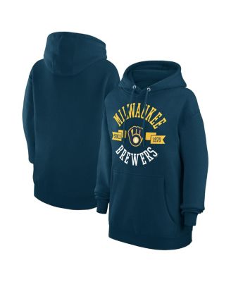 G-III 4Her by Carl Banks - Women's Navy Milwaukee Brewers City Graphic Pullover Hoodie