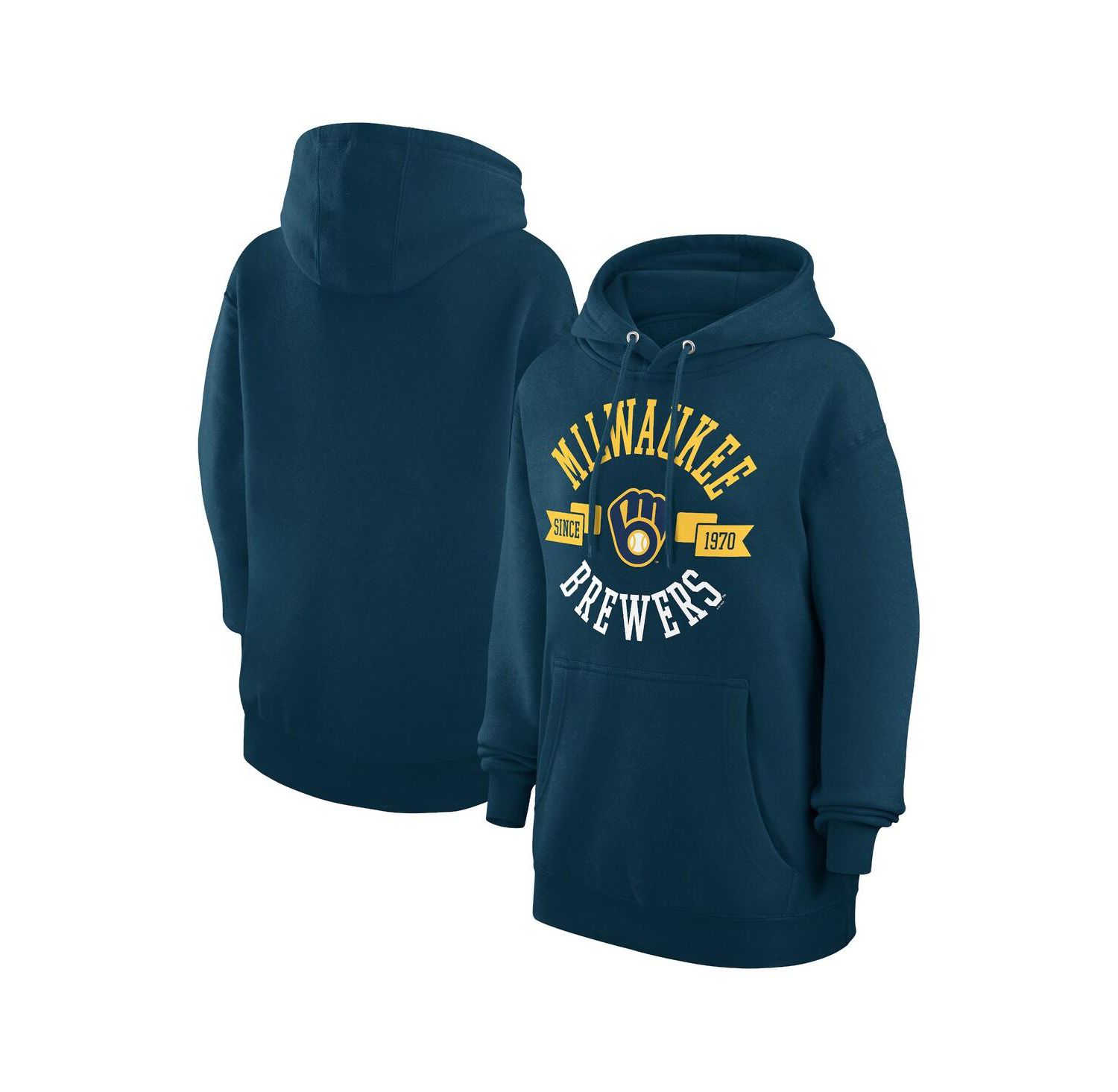 Women's Navy Milwaukee Brewers City Graphic Pullover Hoodie