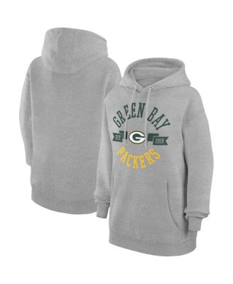 G-III 4Her by Carl Banks - Women's Heather Gray Green Bay Packers City Graphic Team Fleece Pullover Hoodie