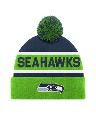 Starter - Men's and Women's Neon Green Seattle Seahawks Cuffed&nbsp;with Pom Knit Hat