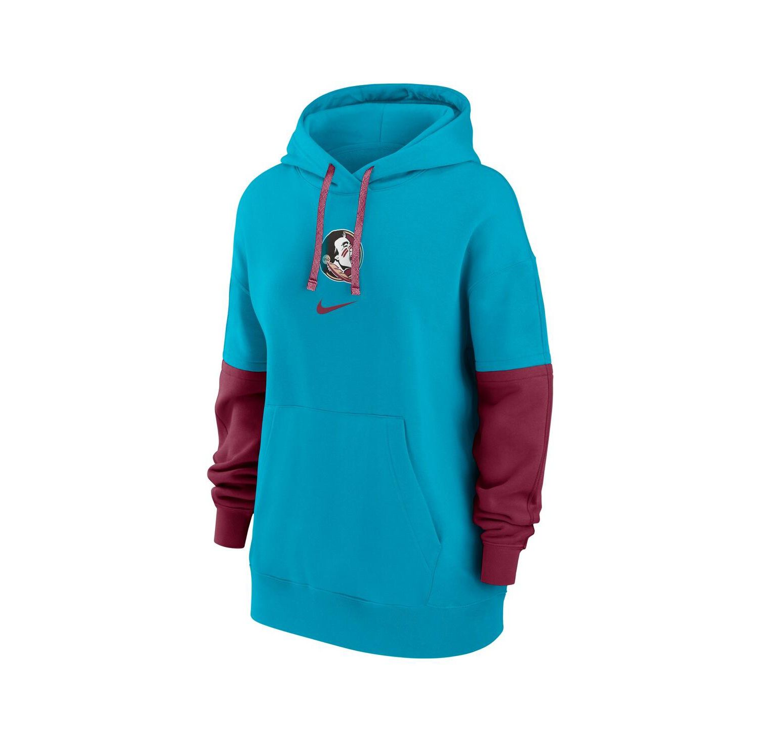 Women's Turquoise Florida State Seminoles Oversized Essential Fleece Hoodie