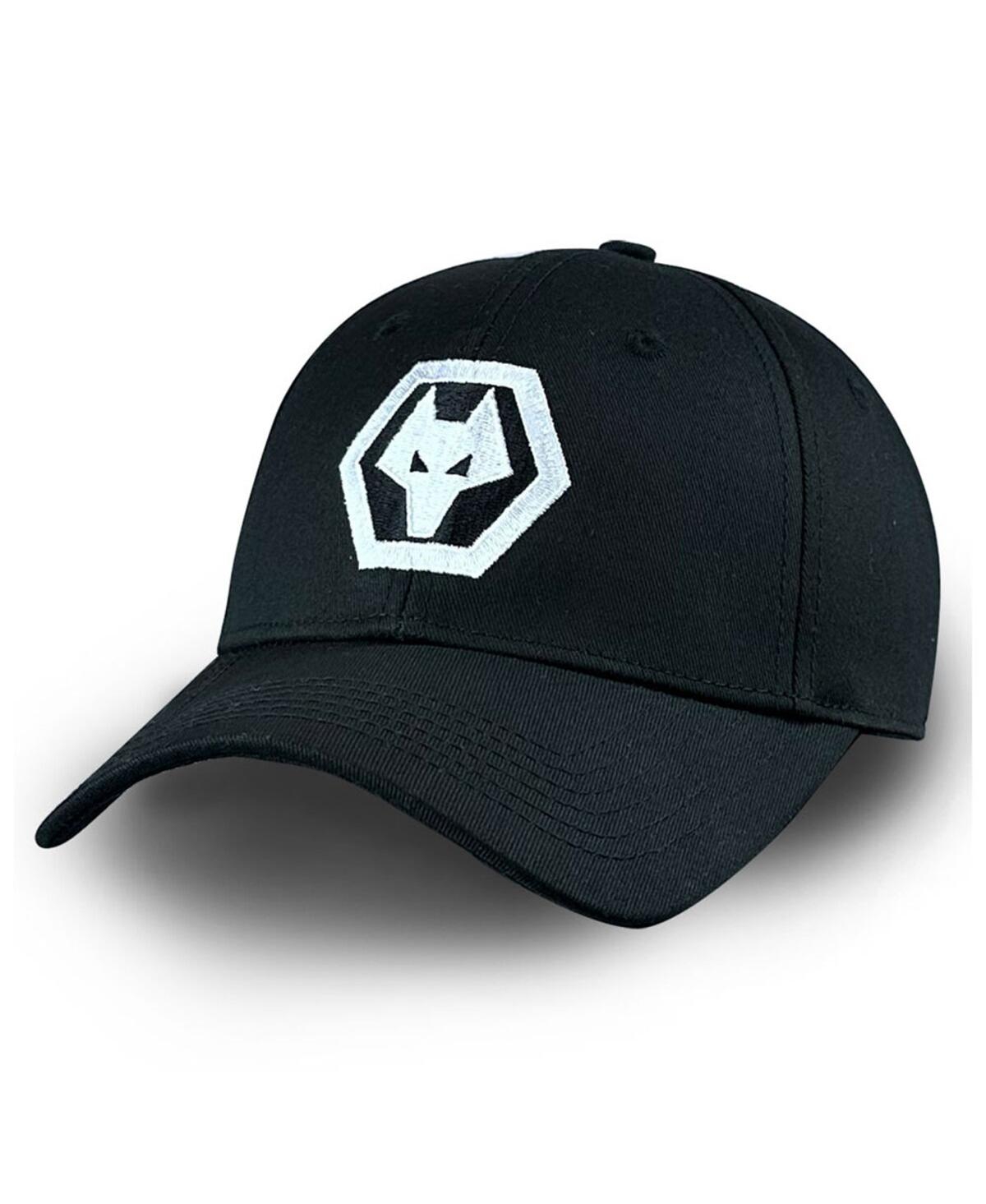 1863fc Men's Black Wolverhampton Wanderers Mono Badge Adjustable Hat In Black