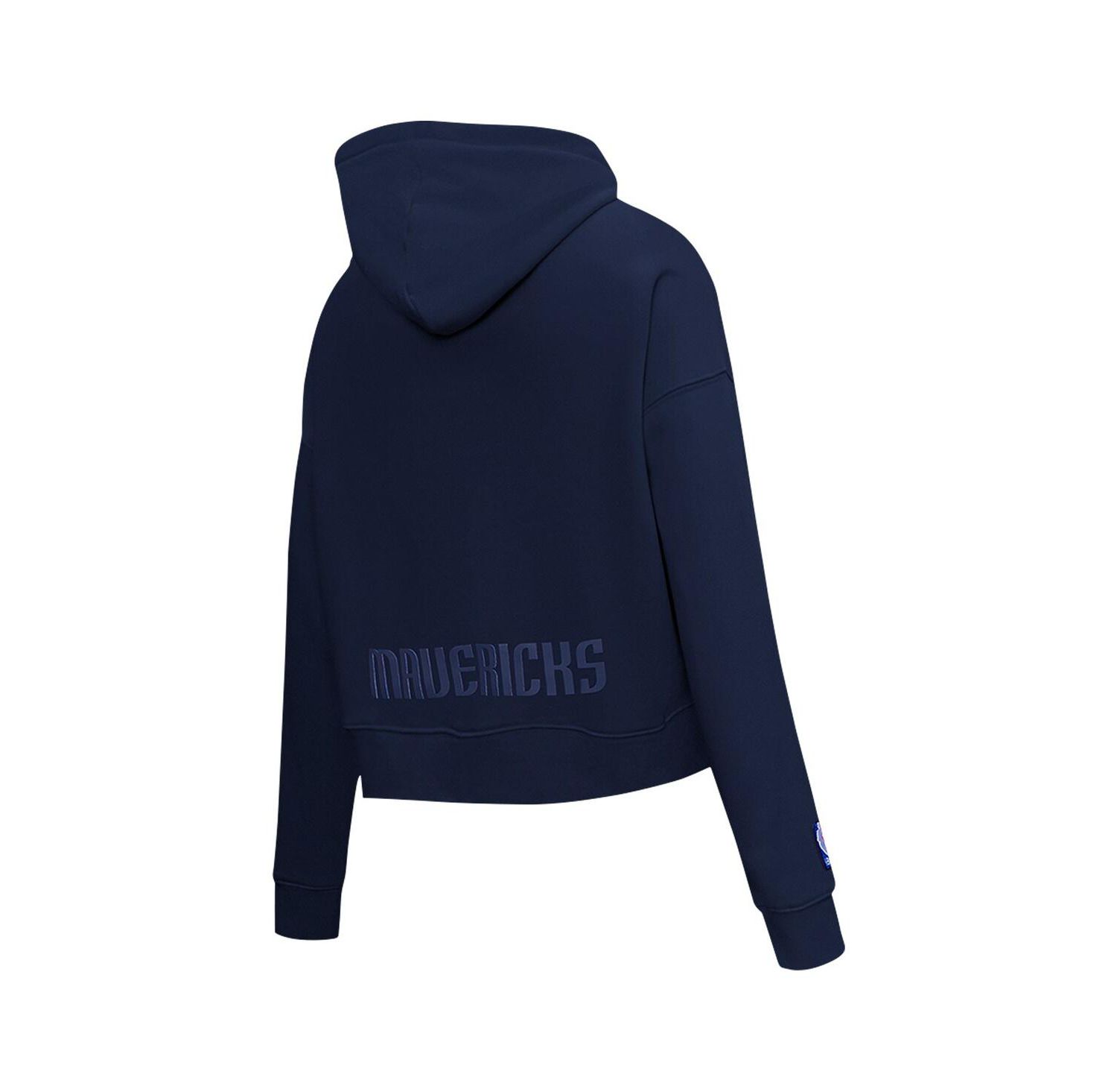 Women's Navy Dallas Mavericks Jewels Cropped Pullover Hoodie
