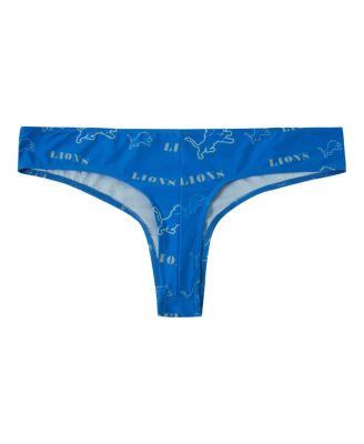 Women's Blue Detroit Lions Mosaic All Over Print Thong