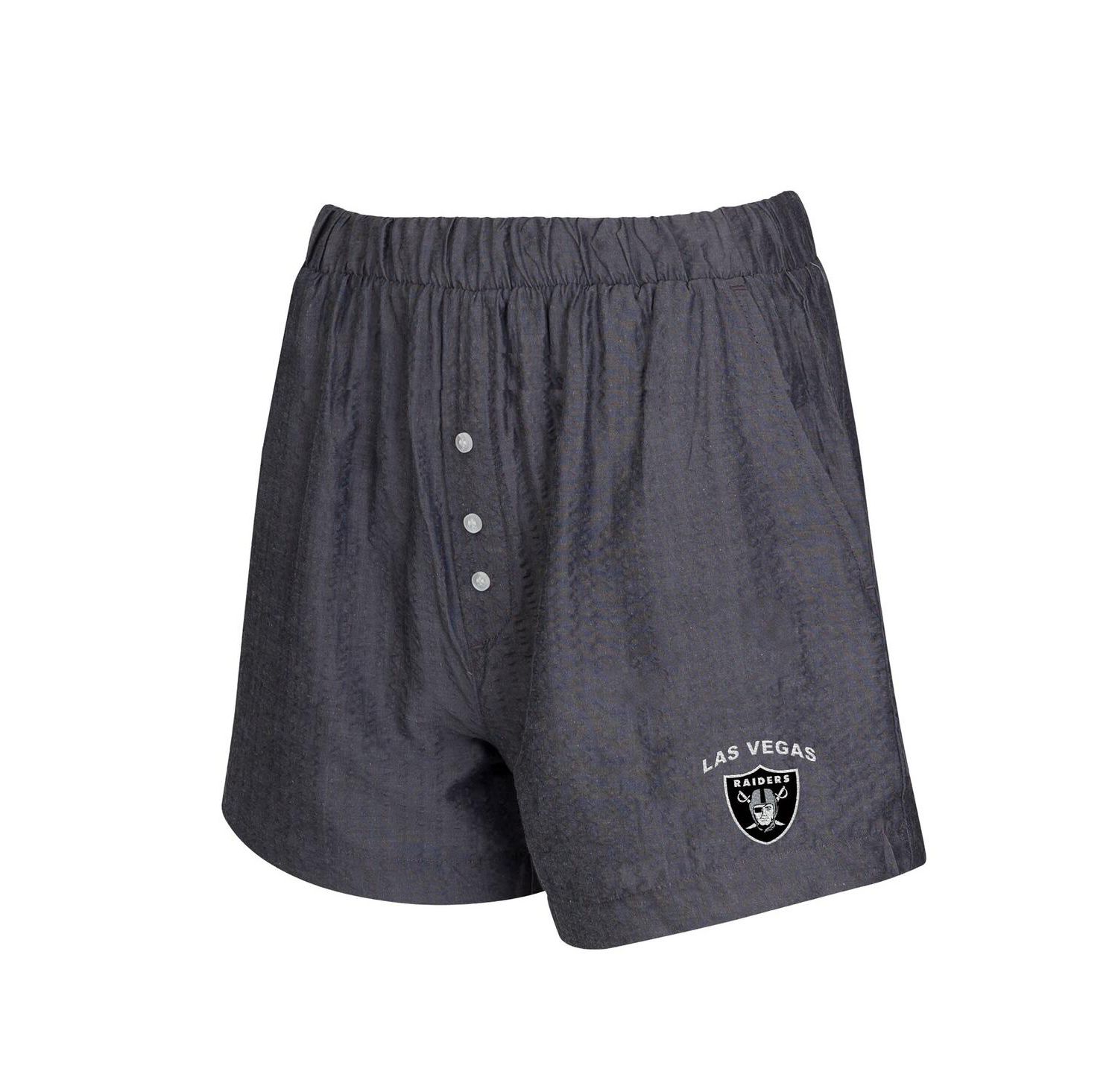 Women's 2-Pack Charcoal Las Vegas Raiders Stripes and Solids Boxer Shorts Set