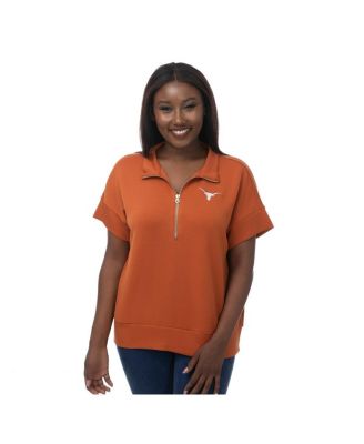 ZooZatz - Women's Texas Orange Texas Longhorns Tri-Blend Quarter-Zip Flowy Top