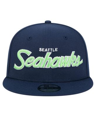 Big Boys and Girls Navy Seattle Seahawks Main Script 9FIFTY Snapback Hat
