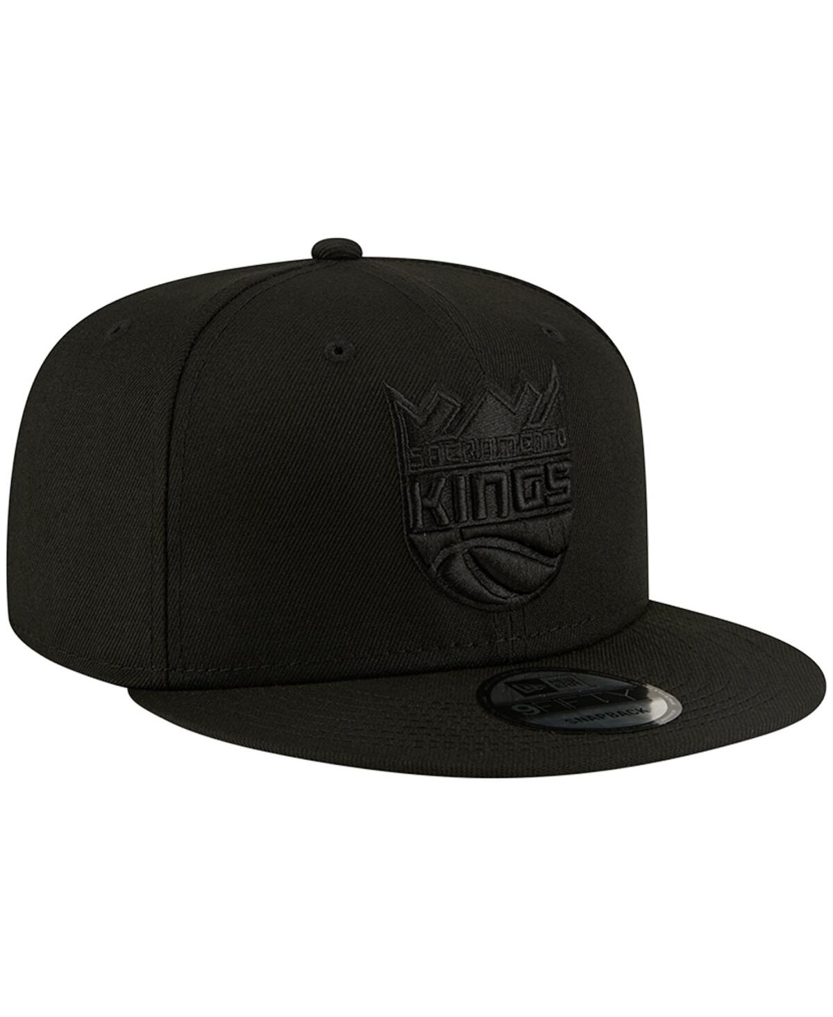 New Era Men's Sacramento Kings Black On Black 9fifty Snapback Hat In Black