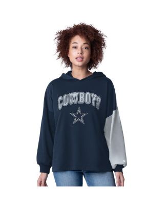 Starter - Women's Navy Dallas Cowboys Power Move Long Sleeve Pullover Hoodie