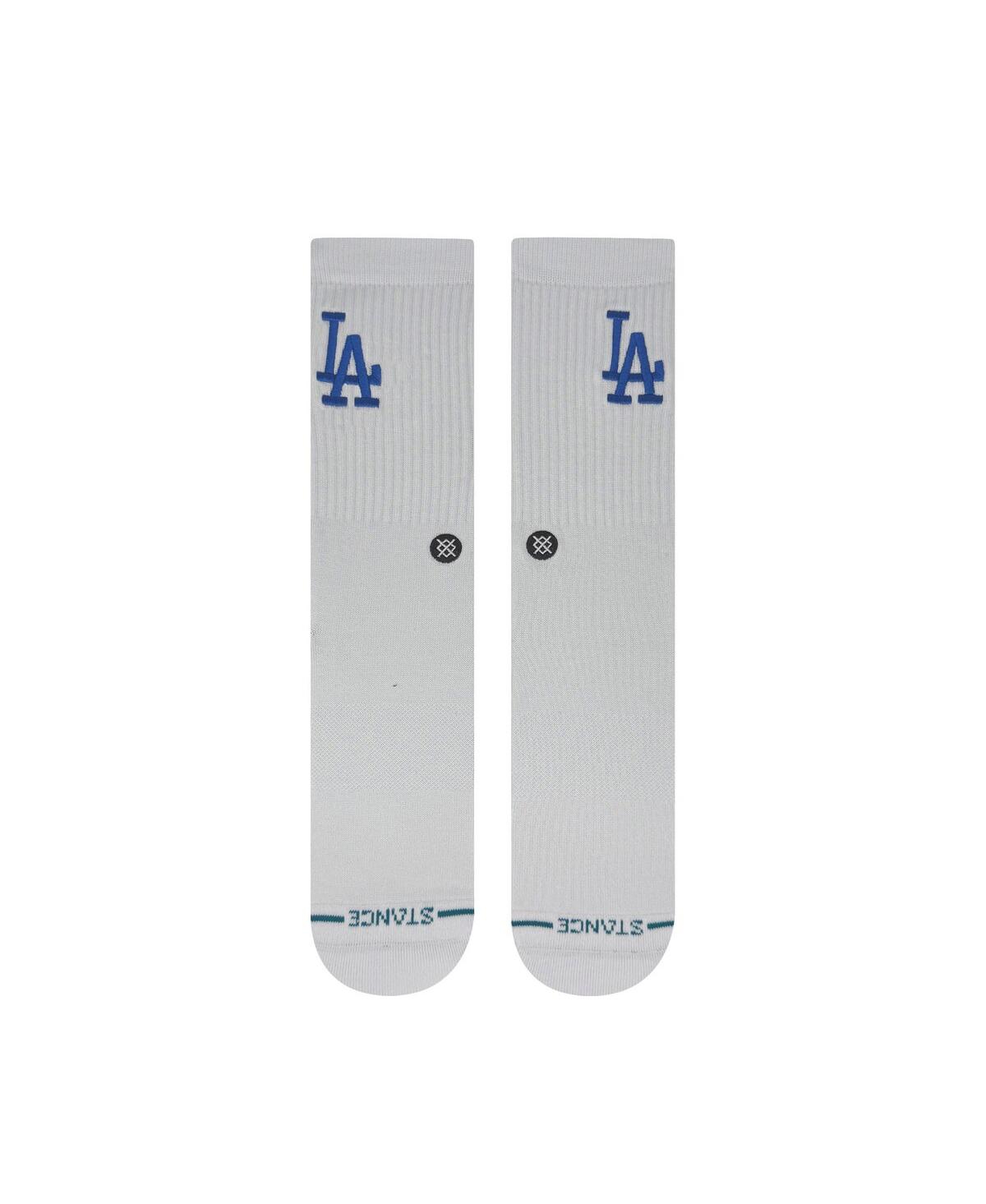 Stance Men's And Women's Los Angeles Dodgers White Crested Knit Crew Socks In White