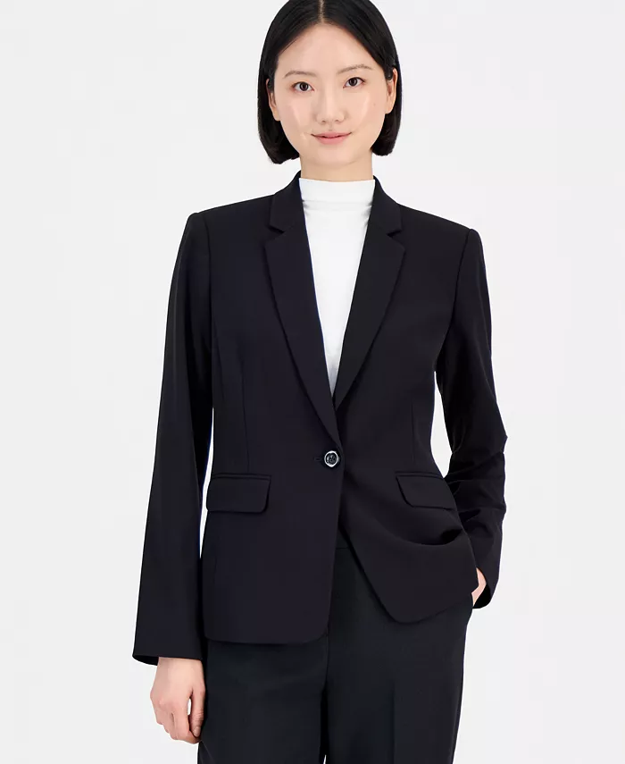 Women's One-Button Blazer With Inner-Elastic Retractable Sleeves - thumbnail 4