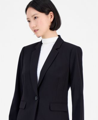 Women&#39;s One-Button Blazer With Inner-Elastic Retractable Sleeves