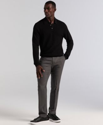 Men's Textured Front Polo Sweater