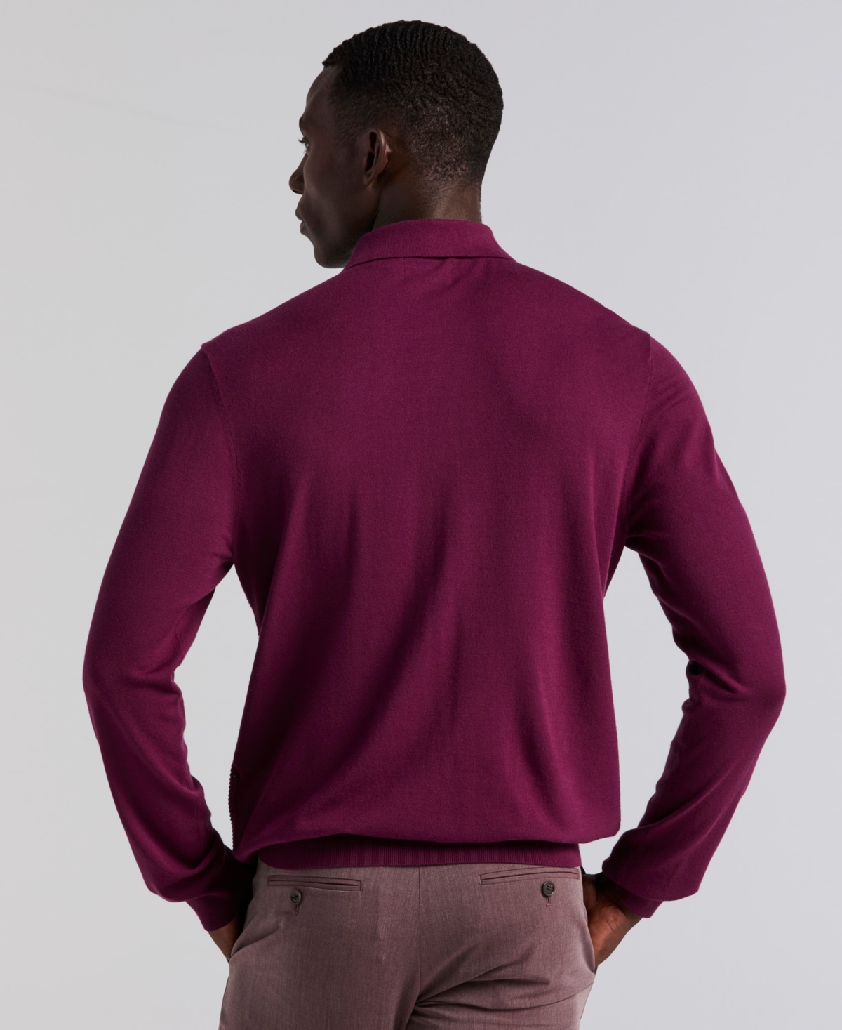 Perry Ellis Men's Long Sleeve Polo Shirt