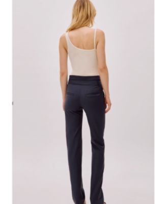 Women's Midnight Wool Pinstripe Pants