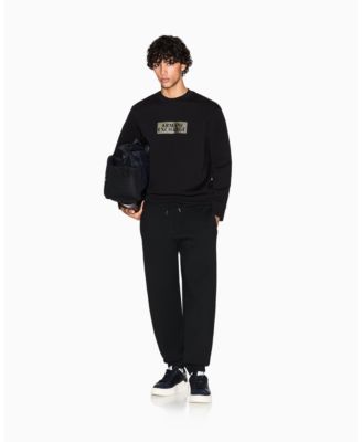 Men's Gold Logo Center Chest Graphic Crewneck Sweatshirt