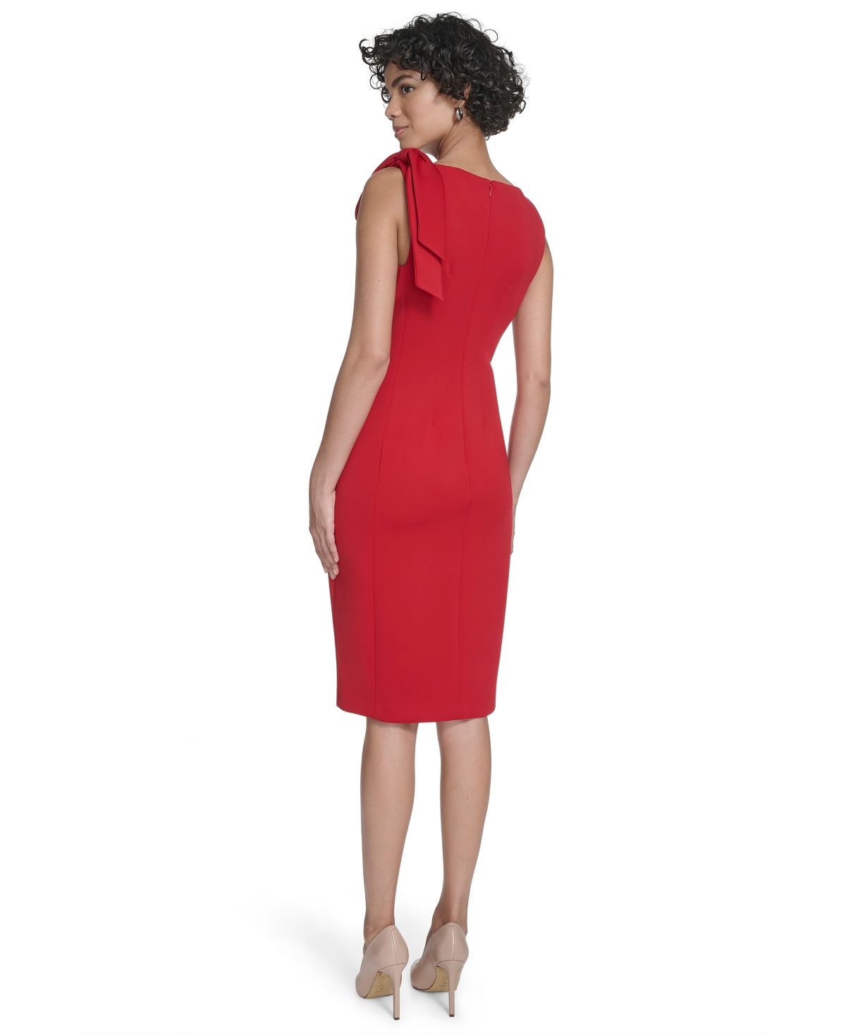 Calvin Klein Women's Bow-Trim Shoulder Sheath Dress