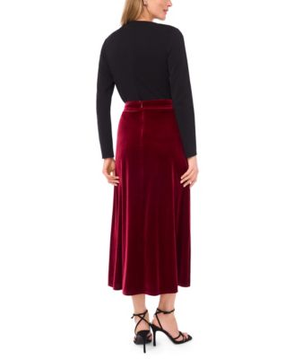 Women's Velvet A-Line Maxi Skirt
