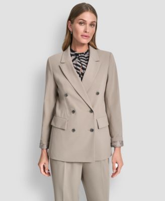 DKNY - Women's Double Breasted Long Sleeve Jacket