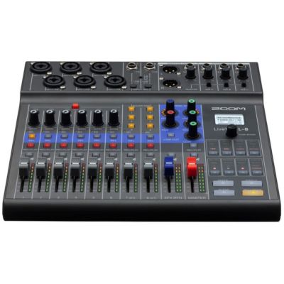 LiveTrak L-8 Portable 8-Channel Digital Mixer and Multitrack Recorder Bundle with 4x TAP300 Cardioid Dynamic Microphone, 4x Semi-Open