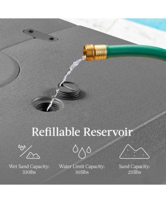 Heavy-Duty Outdoor Cantilever Base Stand w/ Wheels, Locks, Fillable 330lb Capacity