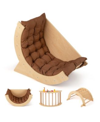 Kids Climbing Arch with Cushion Montessori Arch Climber/Rocker for Toddlers