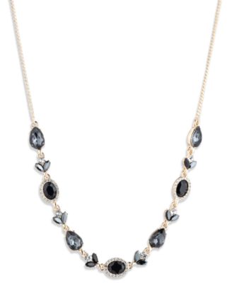 Givenchy - Glass Stone Silver-Tone and Gold-Tone Frontal Necklace