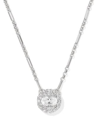 Kendra Scott - Cubic Zirconia Silver-Tone Rhodium Plated Over Brass Short Pendant Necklace